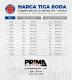 Daftar Harga Beton Ready Mix Tiga Roda
